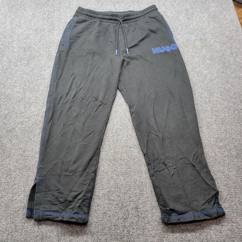 Hugo Boss Mens Nitlogopant Sweatpants Embroidered Logo Joggers Size L Black